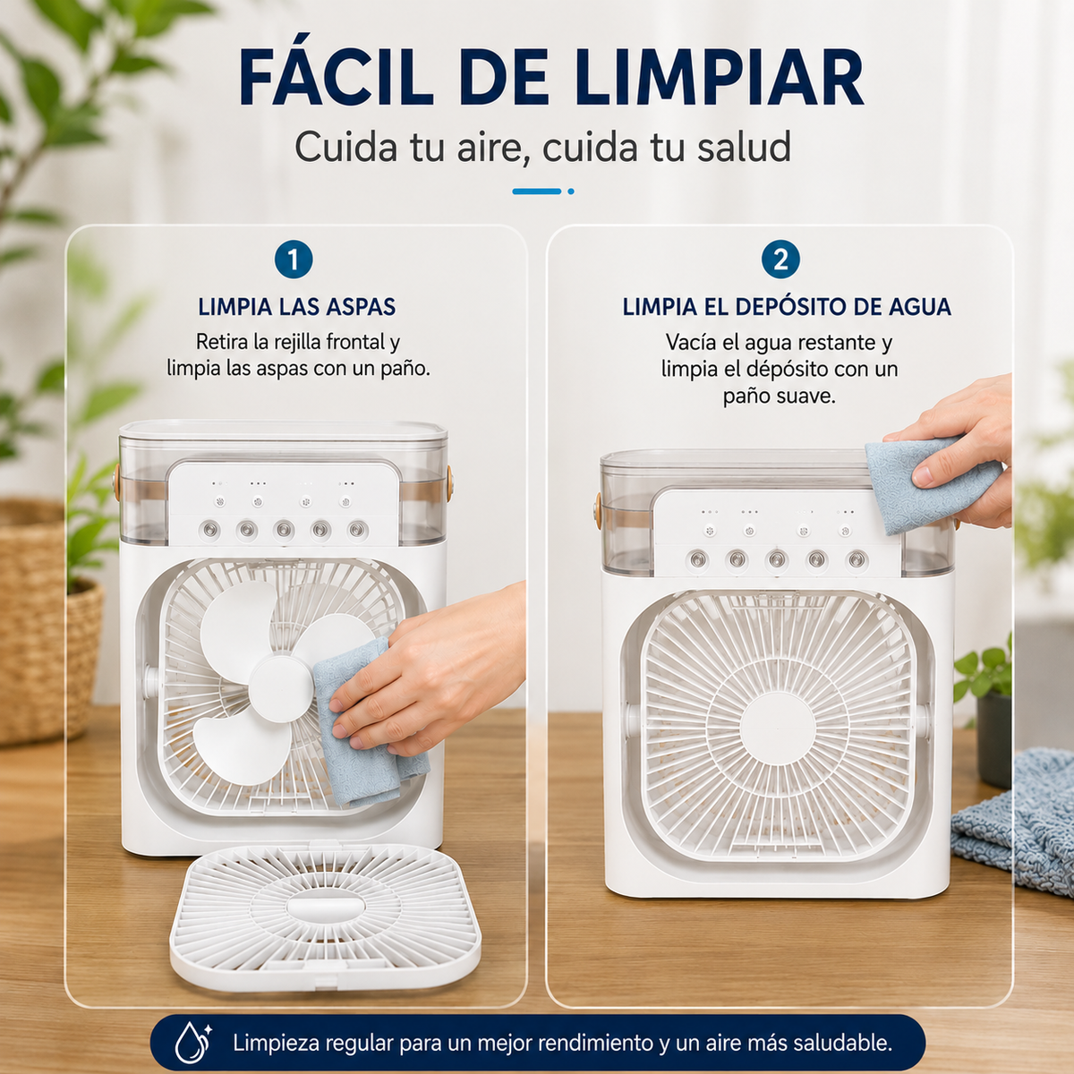 Ventilador portátil humidificador refrescante