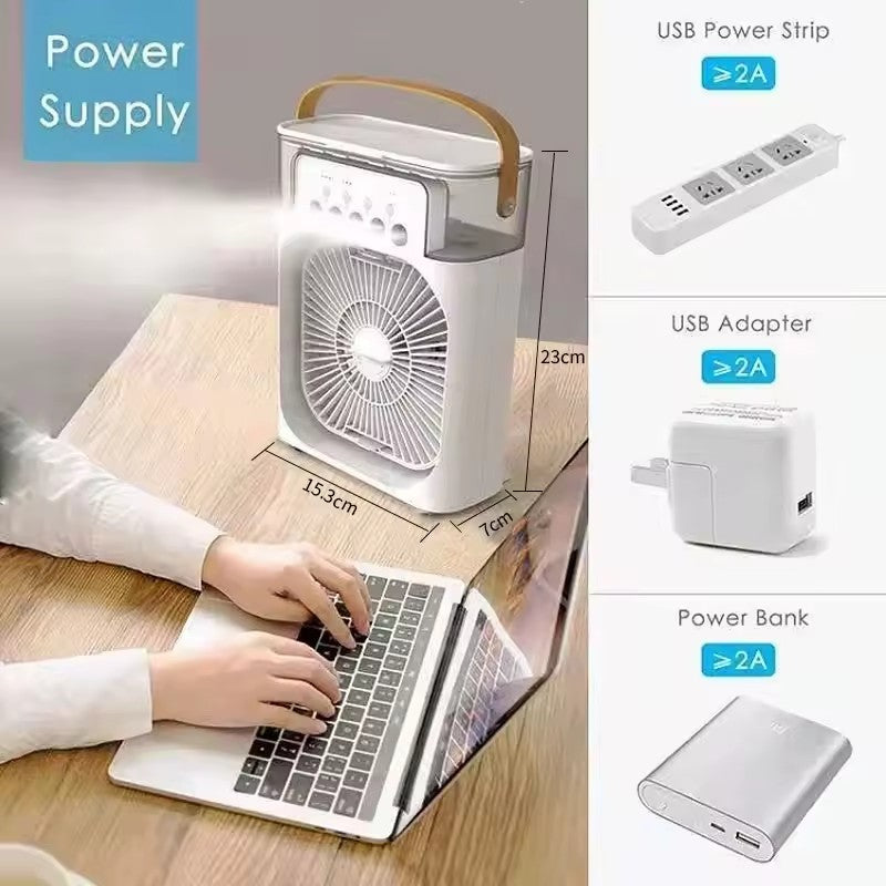 Ventilador portátil con difusor refrescante