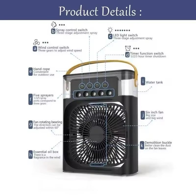 Ventilador portátil con difusor refrescante